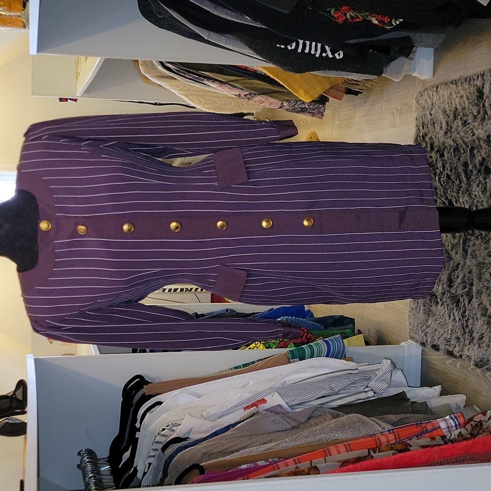 Dico High Fashioned Pinned Stripe Dress